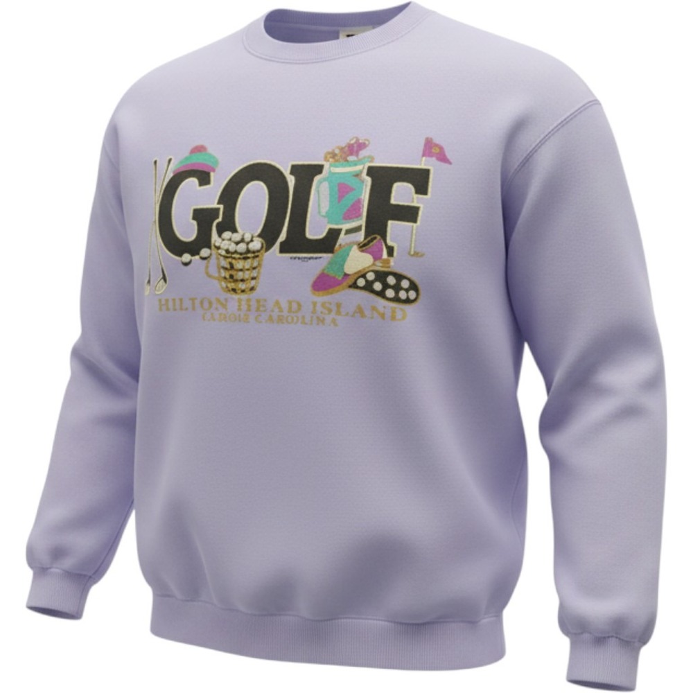 Jerzees Vintage Golf Hilton Head Island Sweatshirt Periwinkle Blue Large